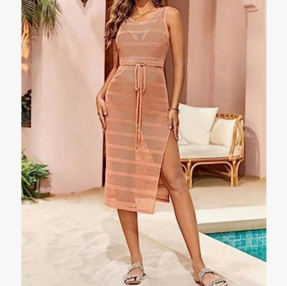 Karlywindow Crochet Swimsuit Cover-up in Sea Blue Size Medium NWOT - Picture 11 of 11